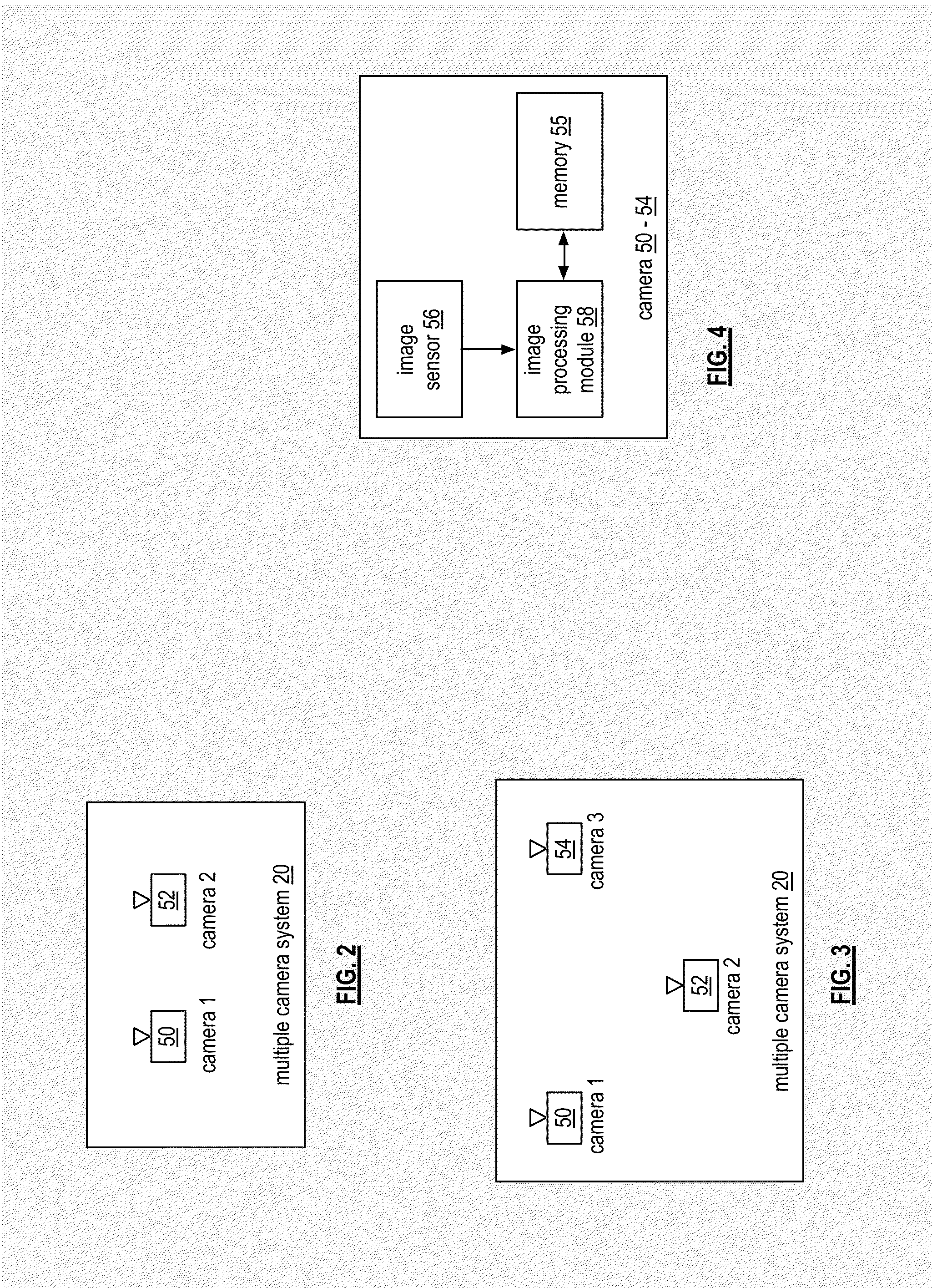 Multiple camera system with auto recalibration