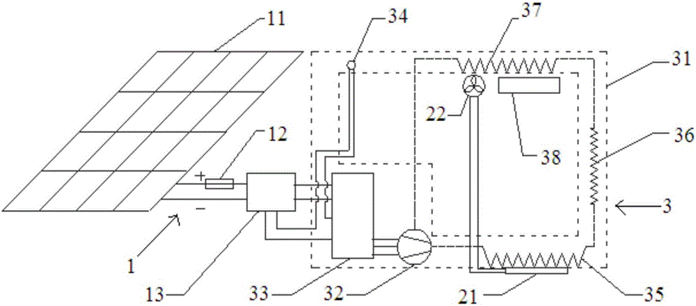 Portable photovoltaic direct drive refrigerator system with thermoelectric self-adaption cooling assembly