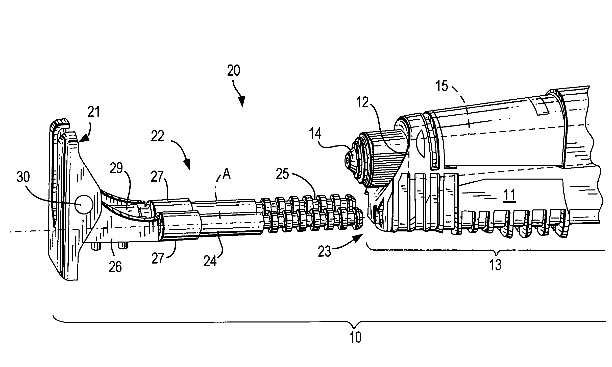 Motor-driven saber saw with guide device