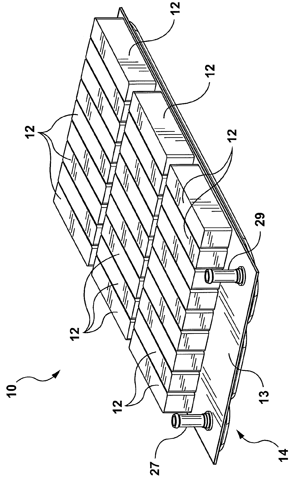 Battery cell heat exchanger with graded heat transfer surface