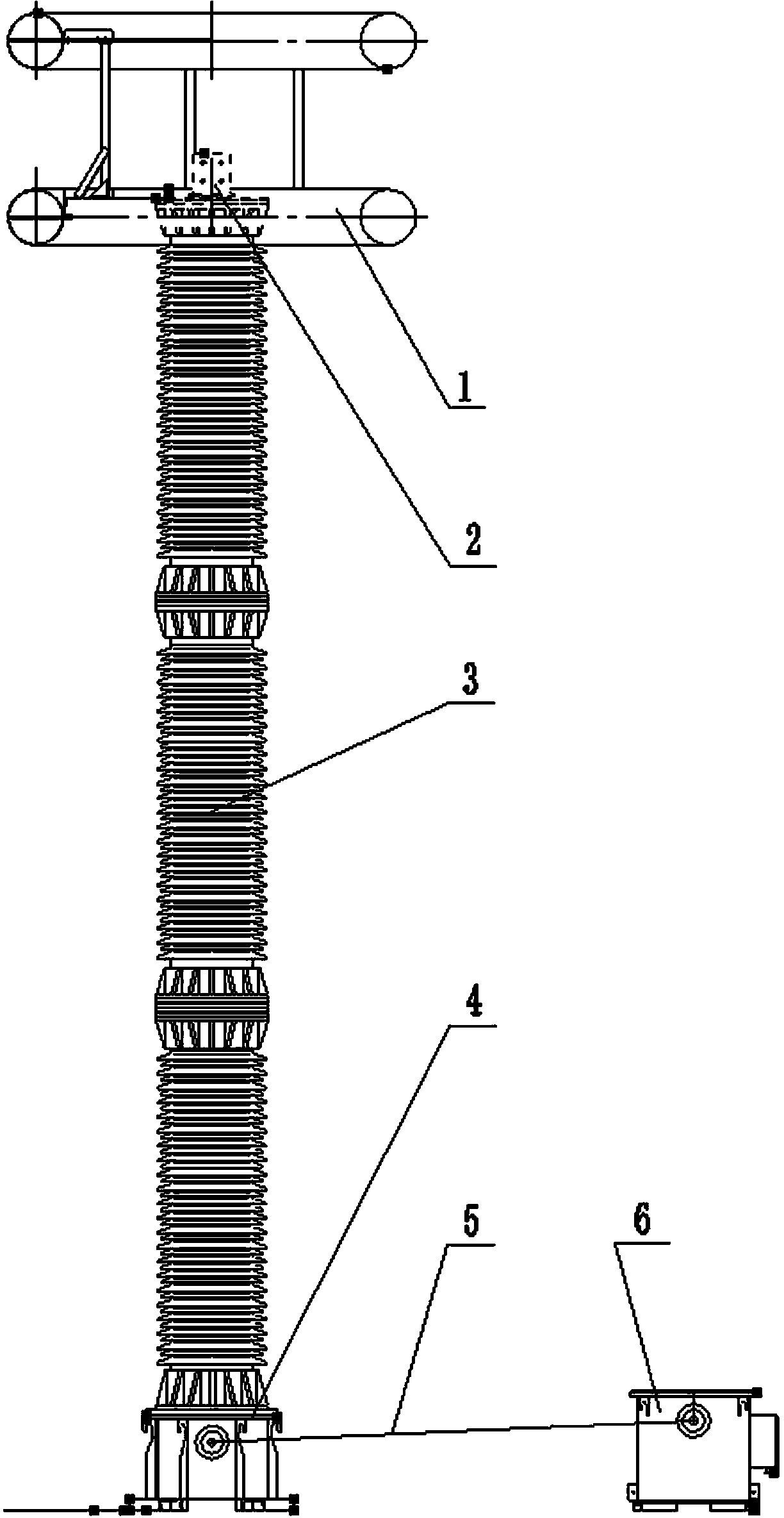 Pillar type capacitor voltage transformer