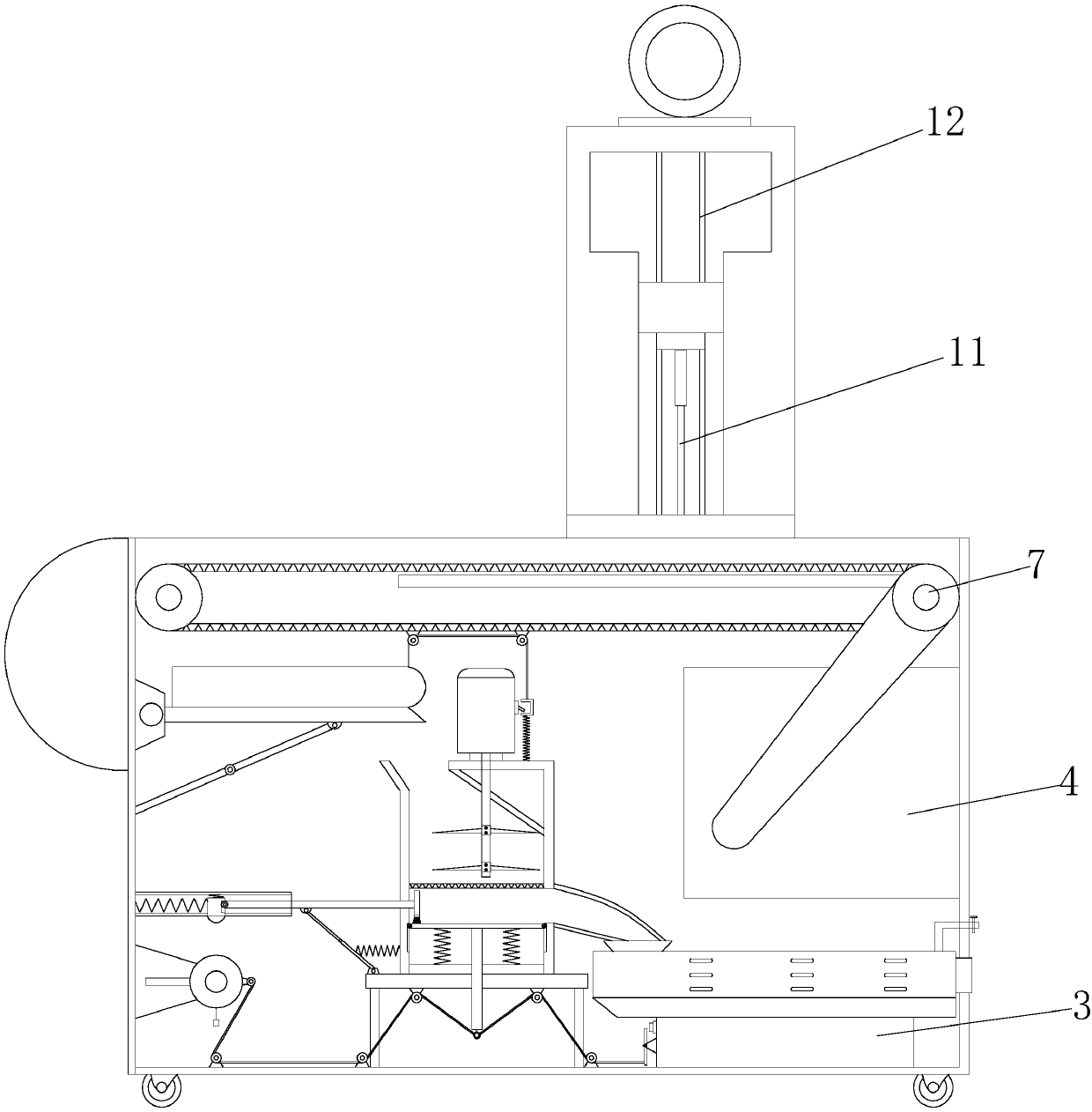 A plastic bag opening and waste recycling equipment