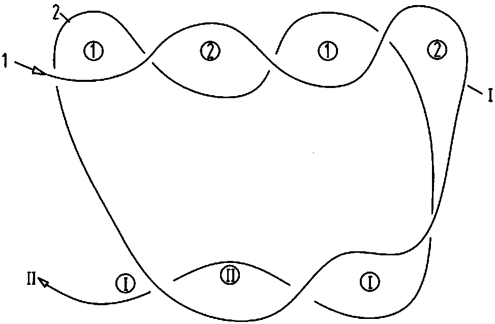 Band fabric with variable section diameter, core structure and appearance decorative pattern and manufacturing method thereof