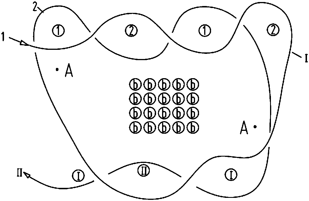 Band fabric with variable section diameter, core structure and appearance decorative pattern and manufacturing method thereof