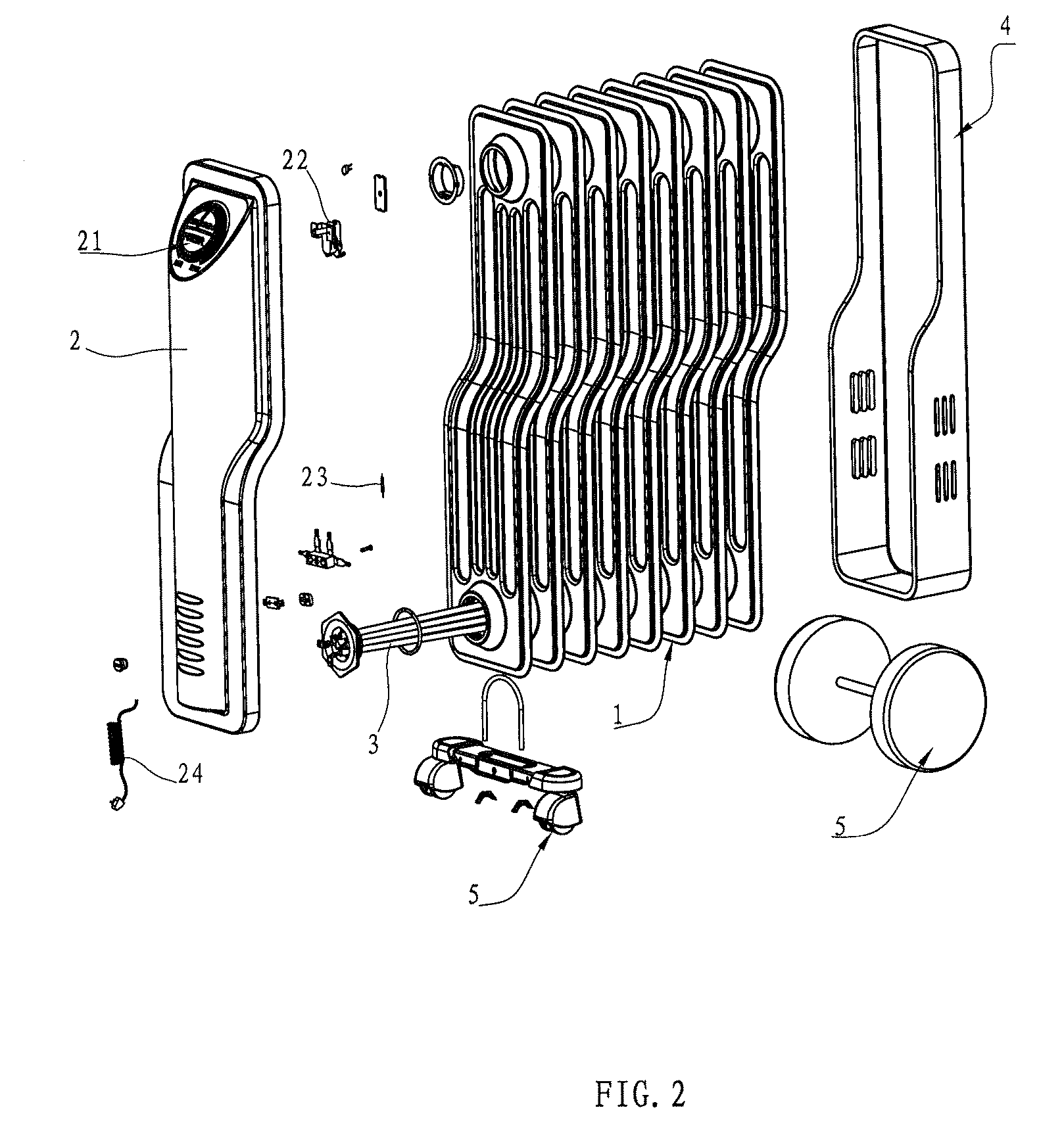 Electric radiator filled with oil