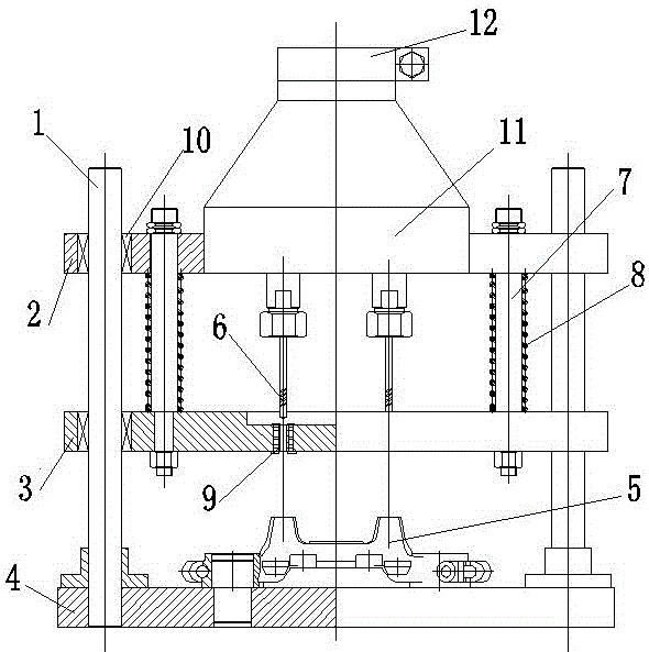 A drilling device with a drilling template that can float up and down