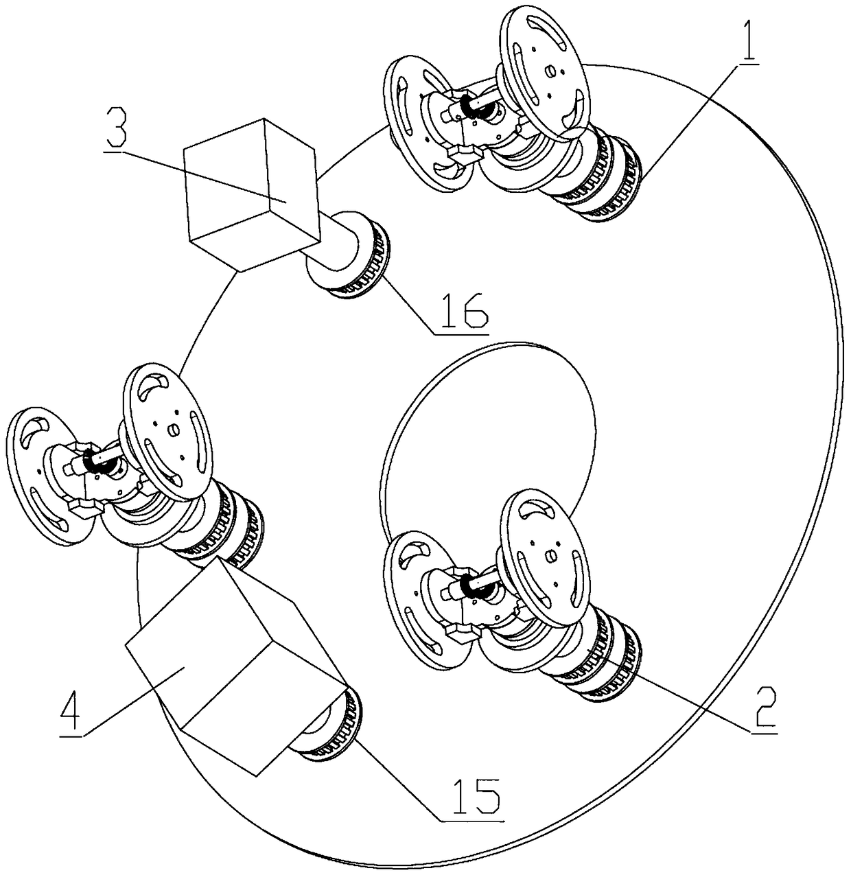 Walking and direction changing integrated mechanism