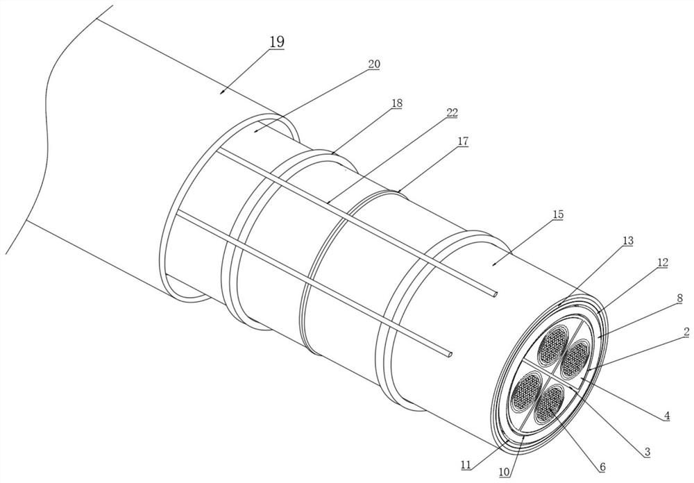 Underground fireproof cable with self-maintenance capability