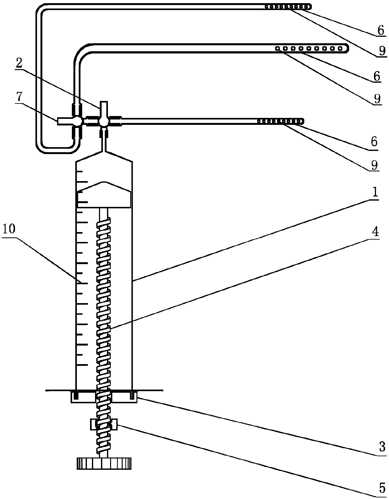 Minitype negative pressure adjustable draining device special for microscopy hand and foot surgery department