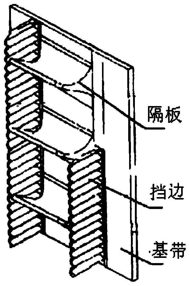 Flapping device for vertical wavy flange conveyer