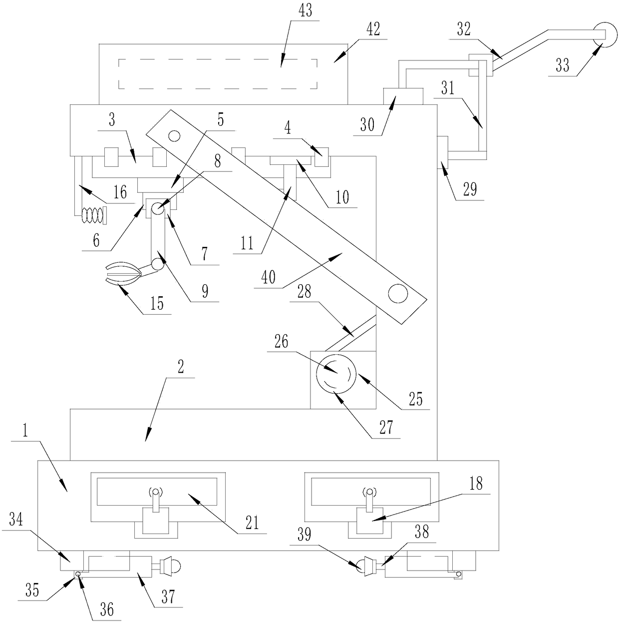 A device for taking steel bars from waste cement blocks