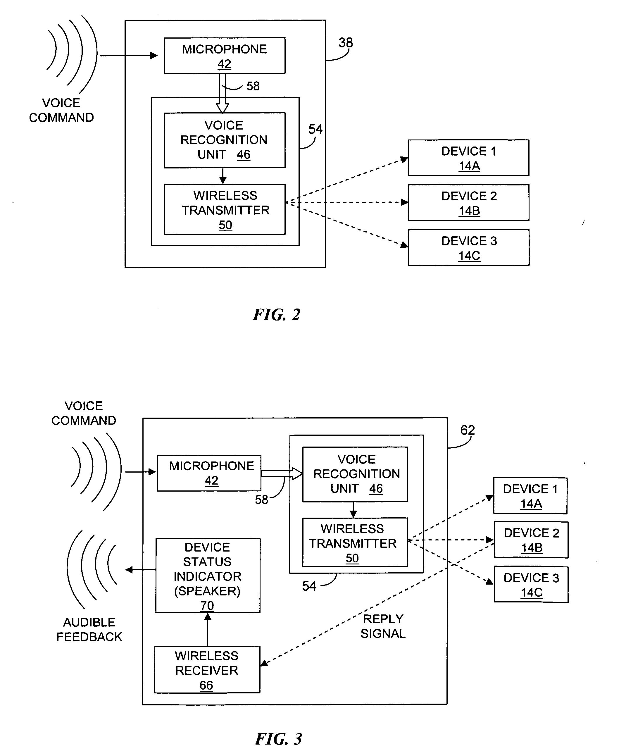 Centralized voice recognition unit for wireless control of personal mobile electronic devices