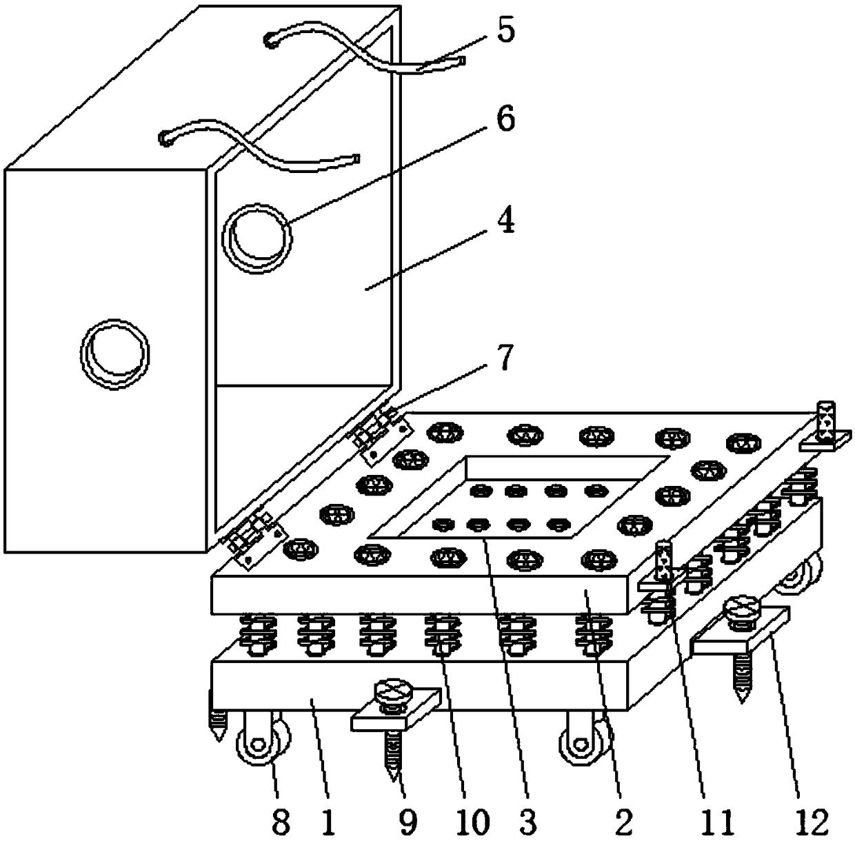 Water pump mounting support suitable for outdoor use