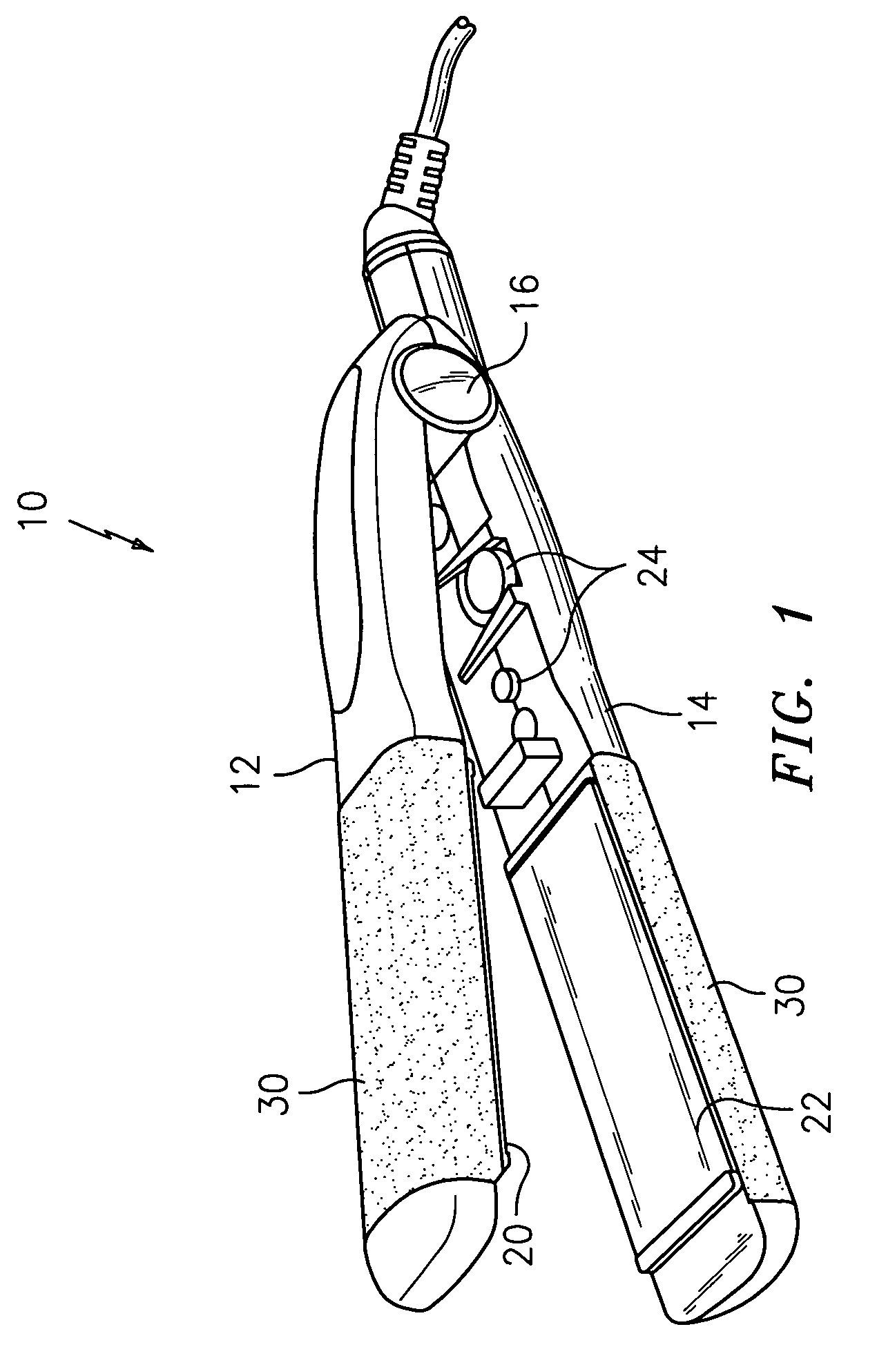 Hair straightening appliance with flocked arms