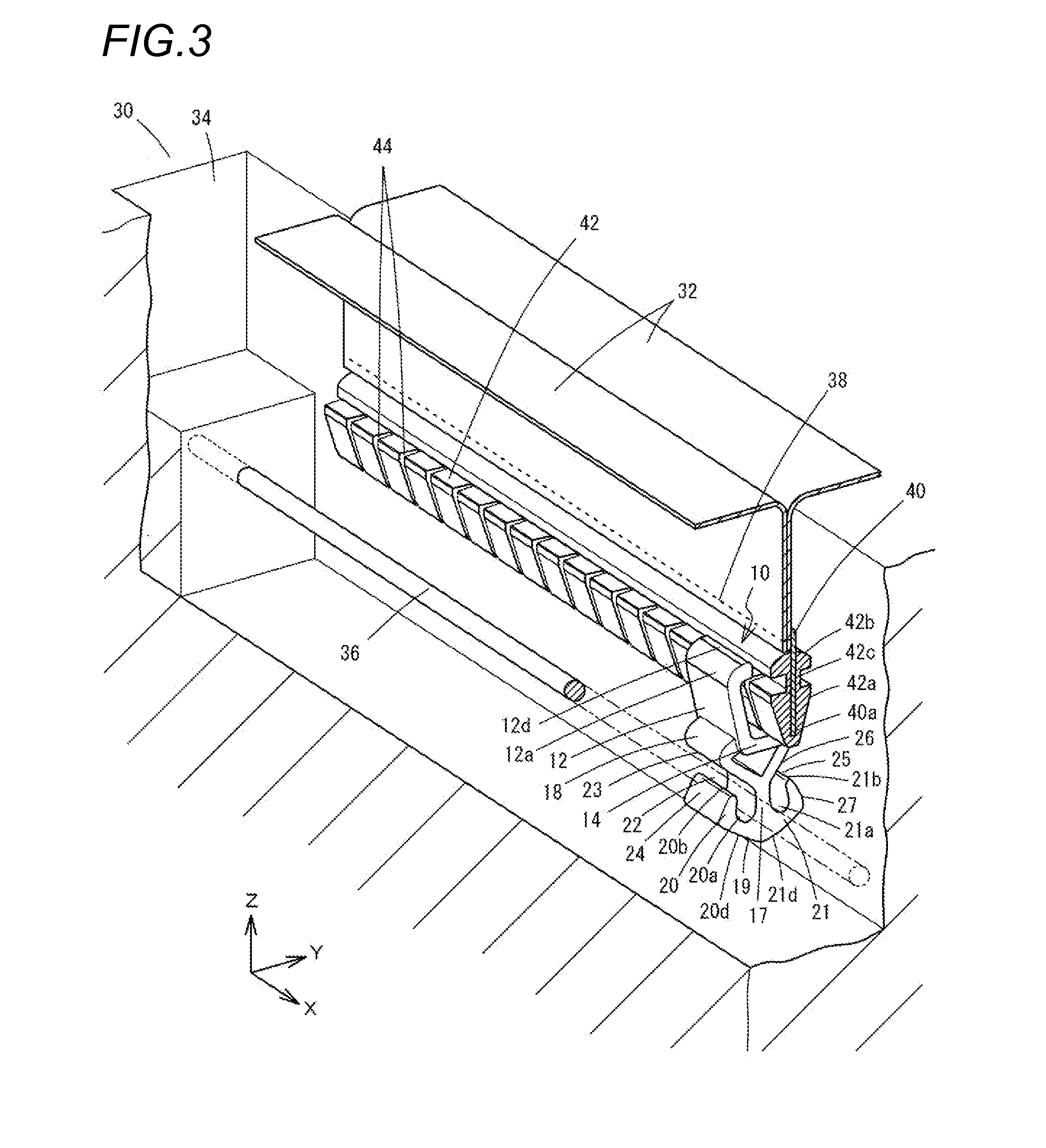 Cover material fastening clip