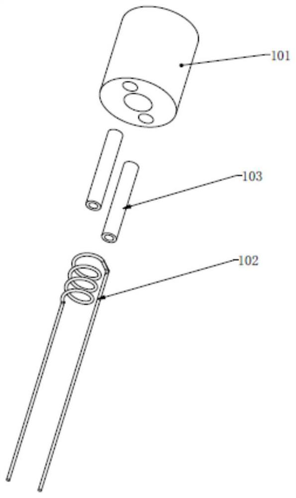 Composite heating body with multiple vent holes