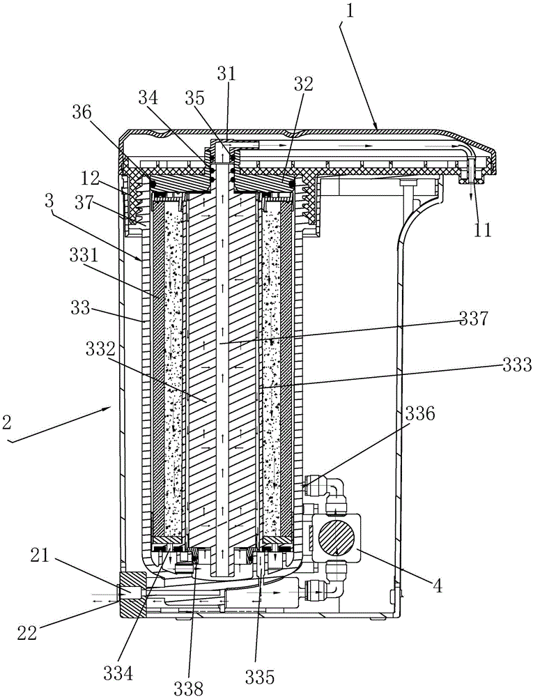 Pot type water purifying machine and water purifying machine system