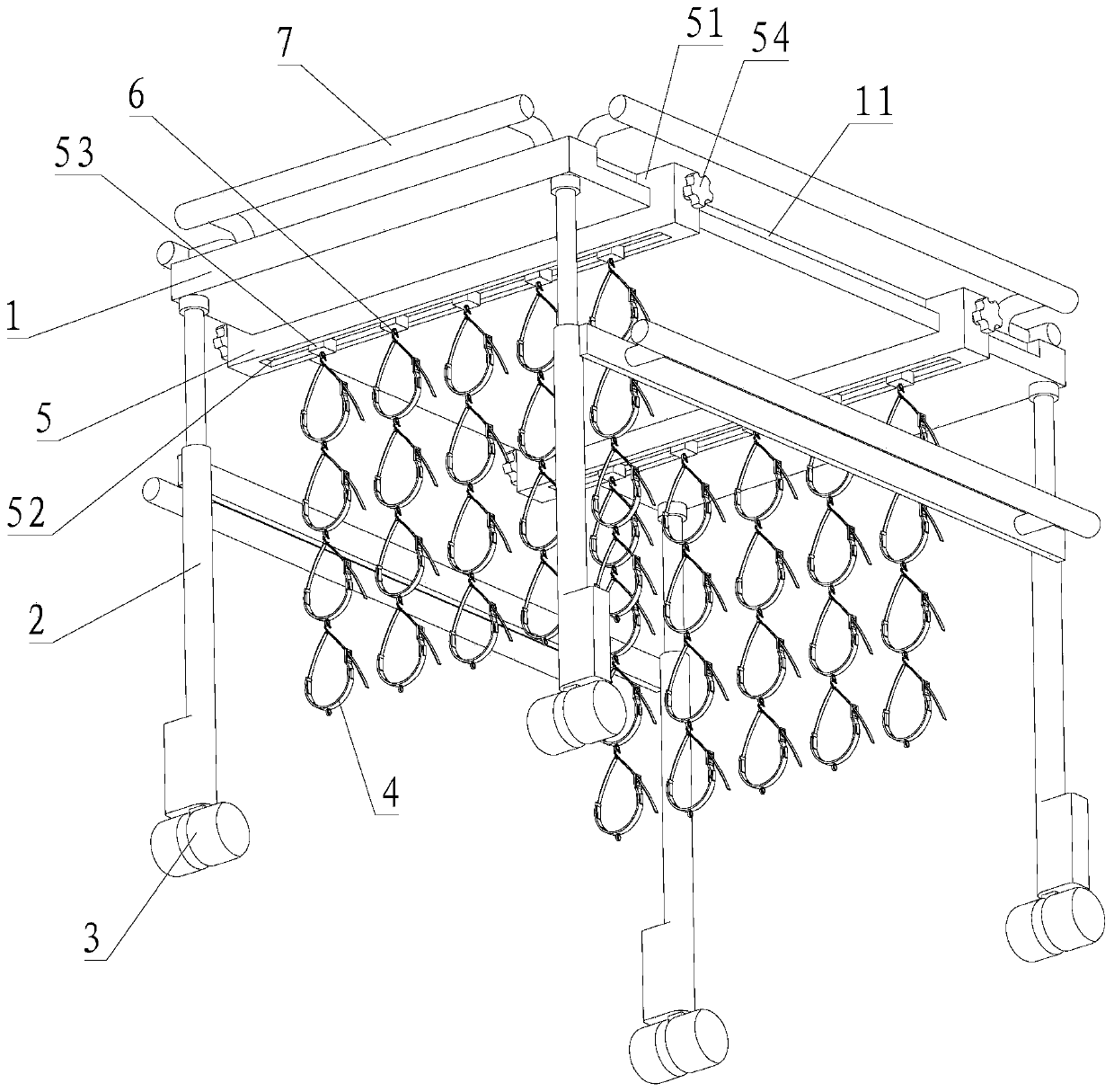 Hoisting type pipeline transportation cart