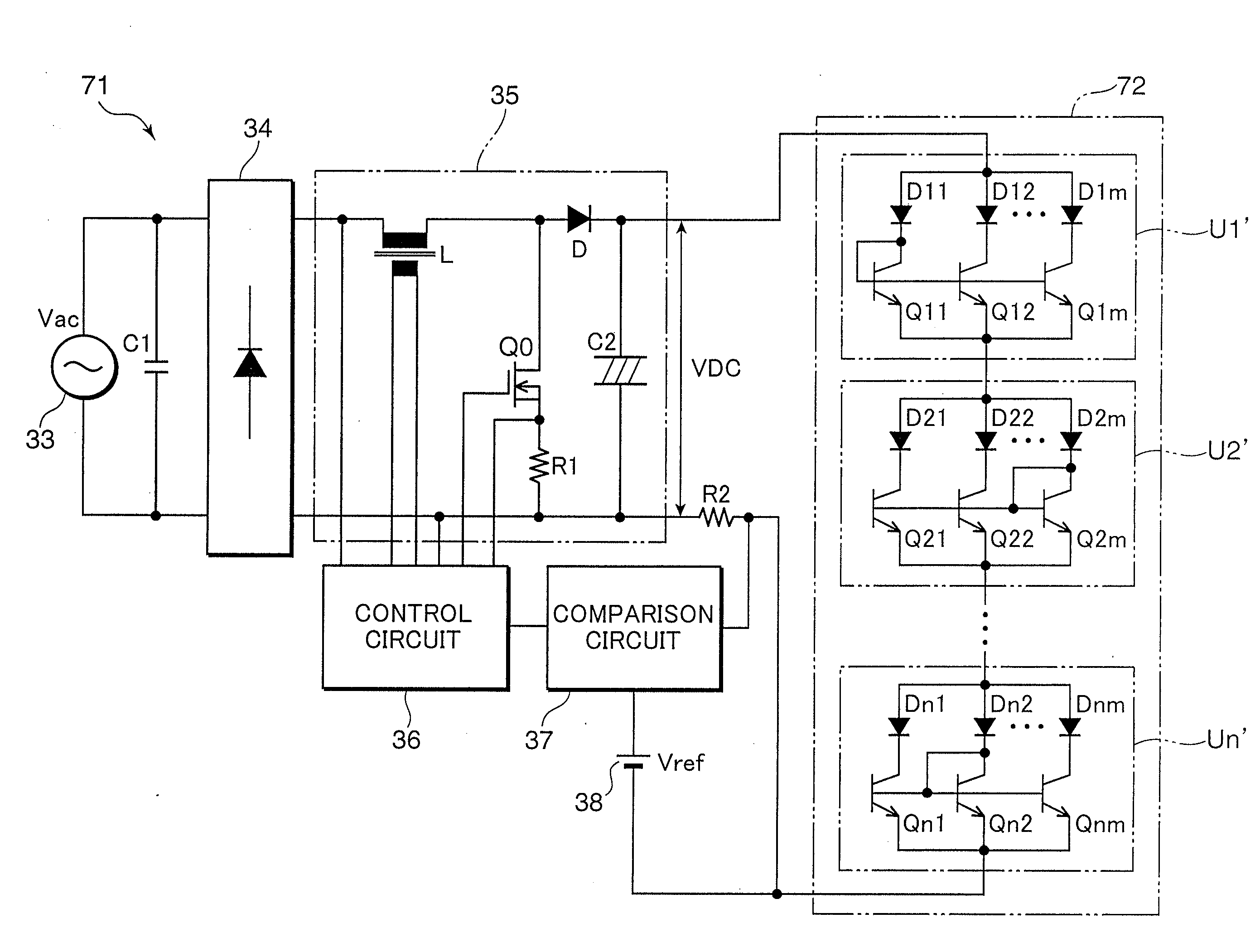 LED lighting circuit and illuminating apparatus using the same