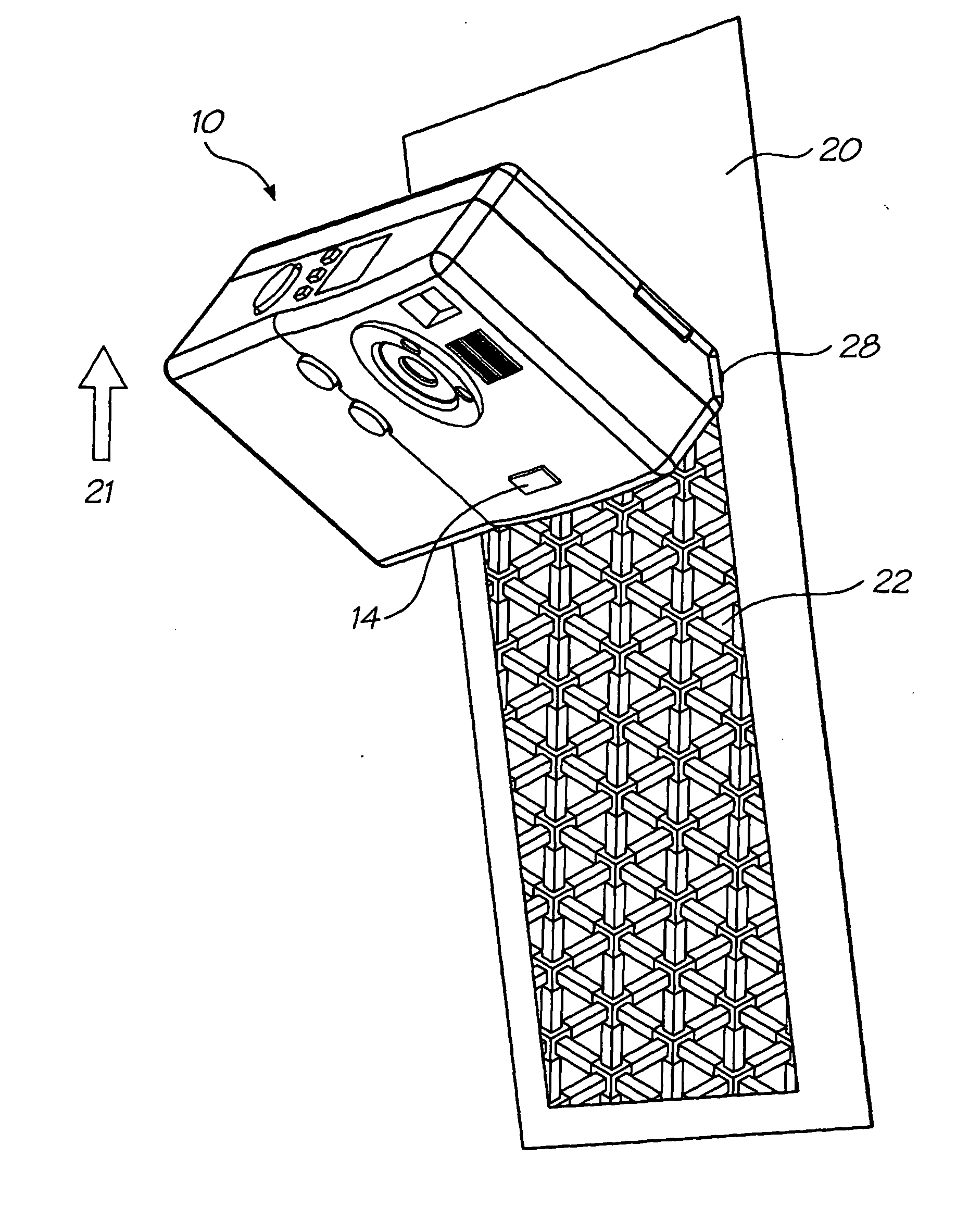 Camera with swipe printer