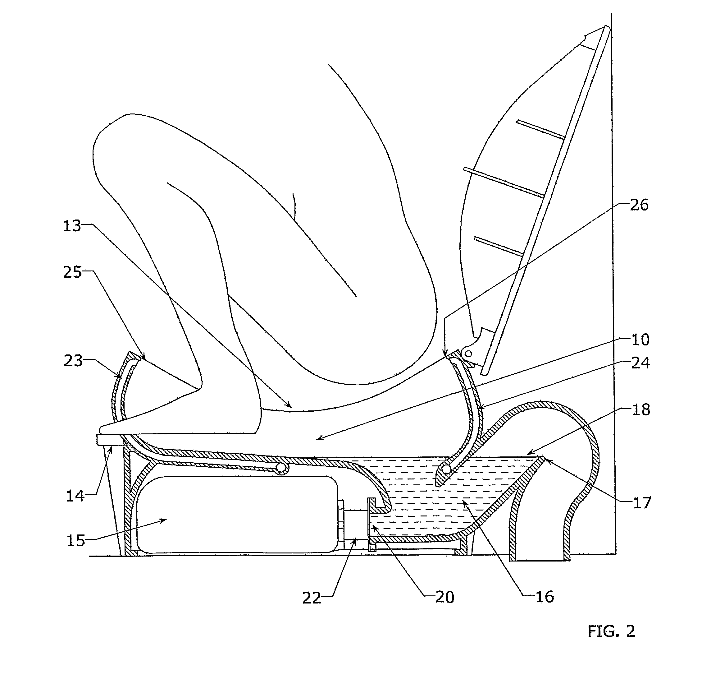 Sitting and squatting water closet and seat with cistern below