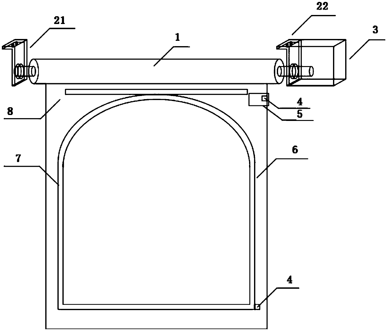 Mirror with intelligent curtain rolling device