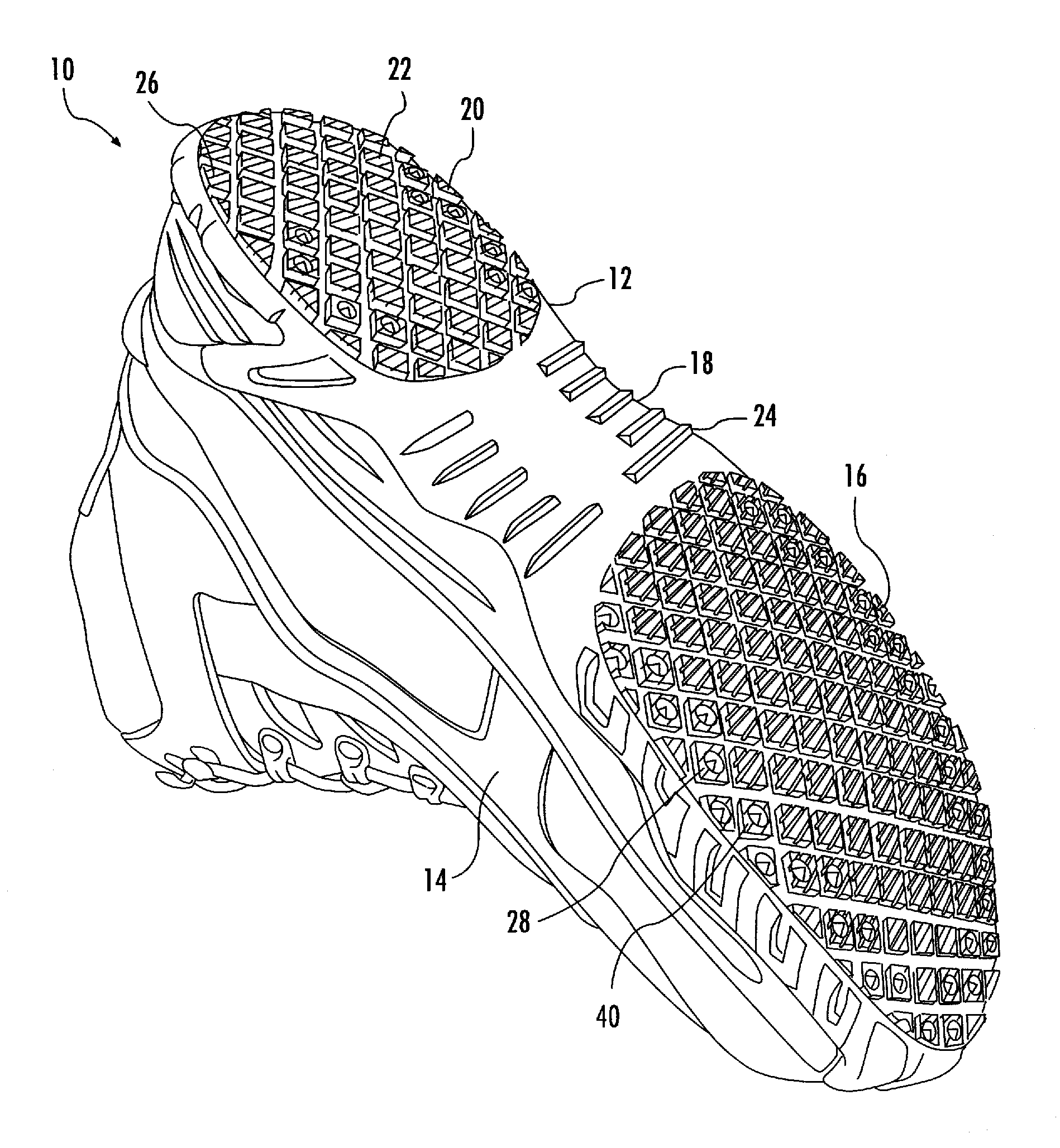 Outsole tread pattern