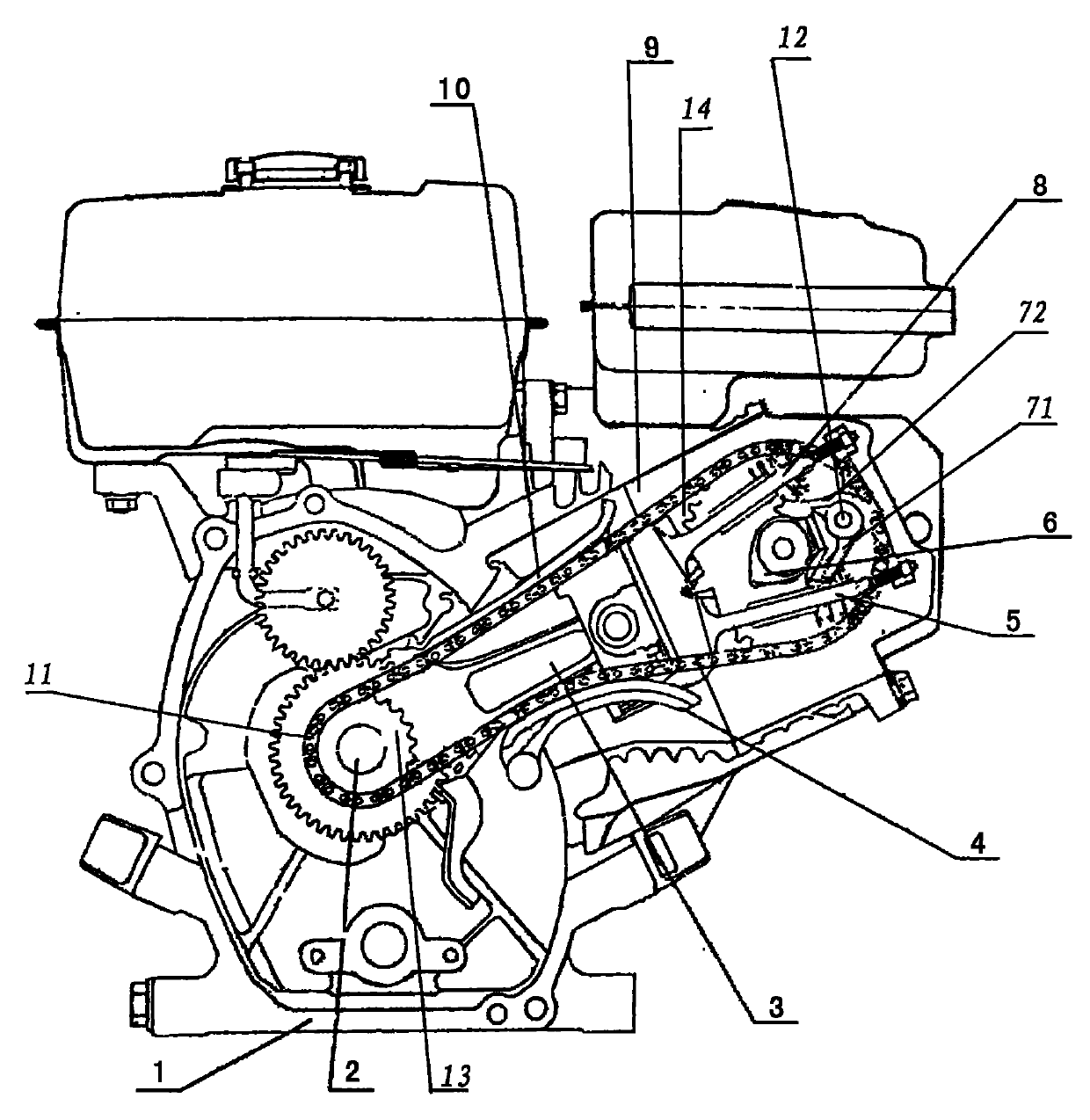 Four-stroke gasoline engine