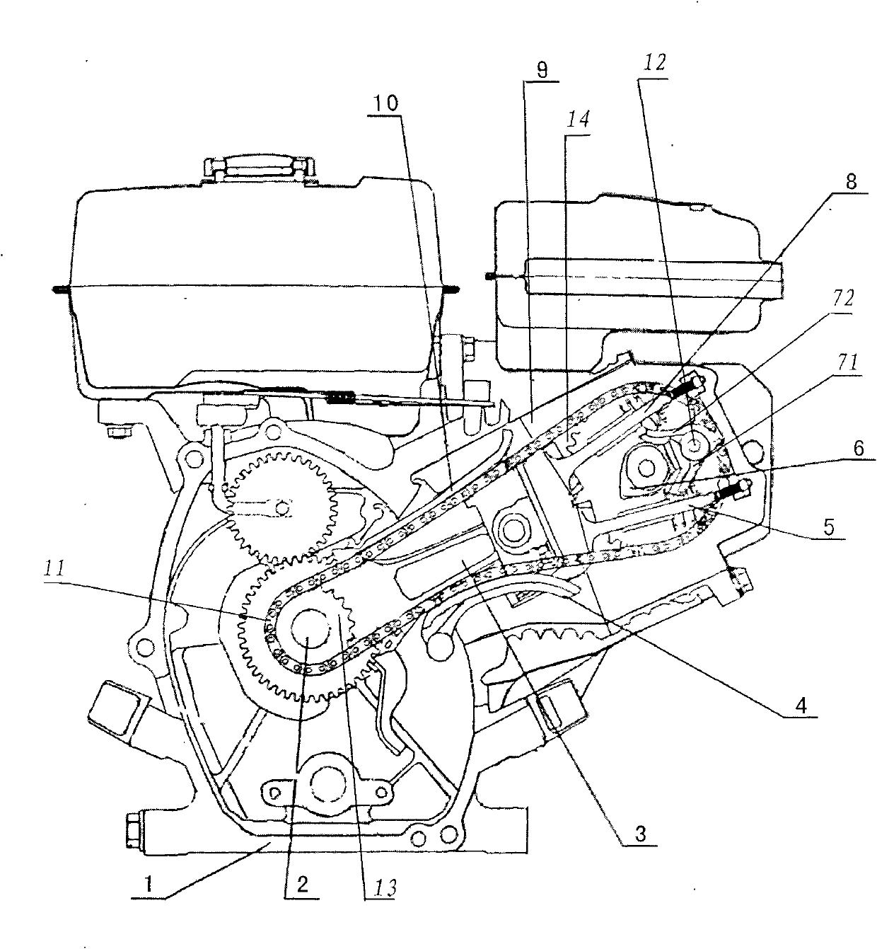 Four-stroke gasoline engine