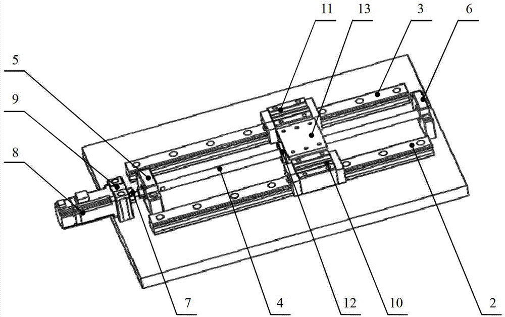 Testing device for vertical and continuous loading at optional position of numerical control moving table