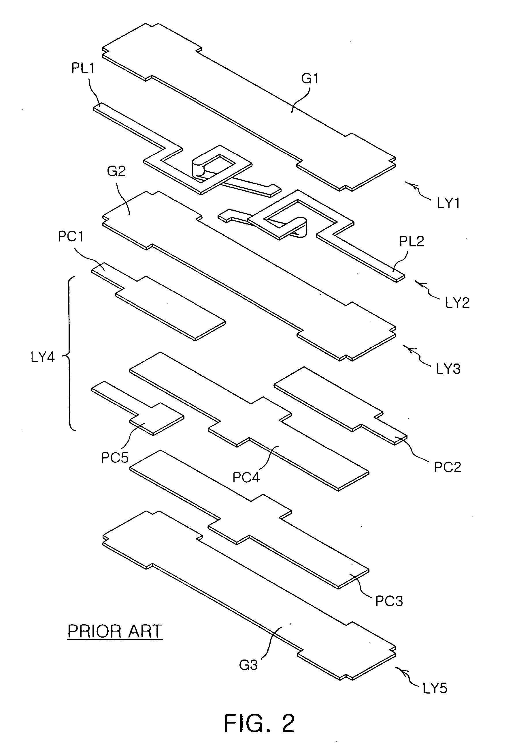 Laminated low pass filter