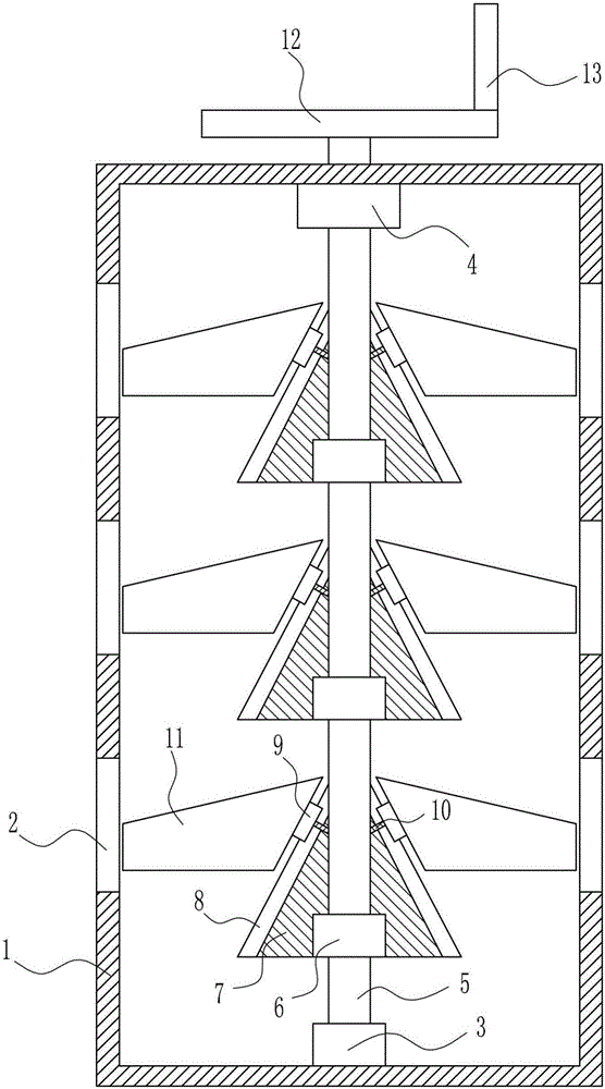 Stratified sampling device for detecting soil