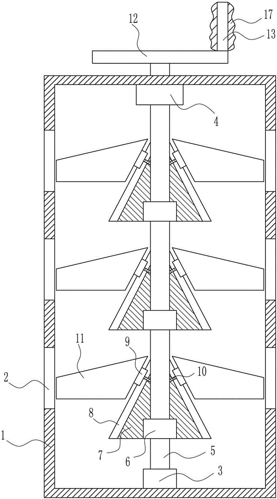 Stratified sampling device for detecting soil