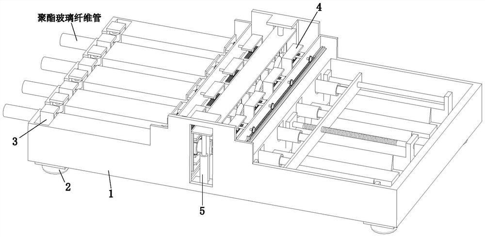 Fixed-length cutting equipment and fixed-length cutting process for polyester glass fiber tube