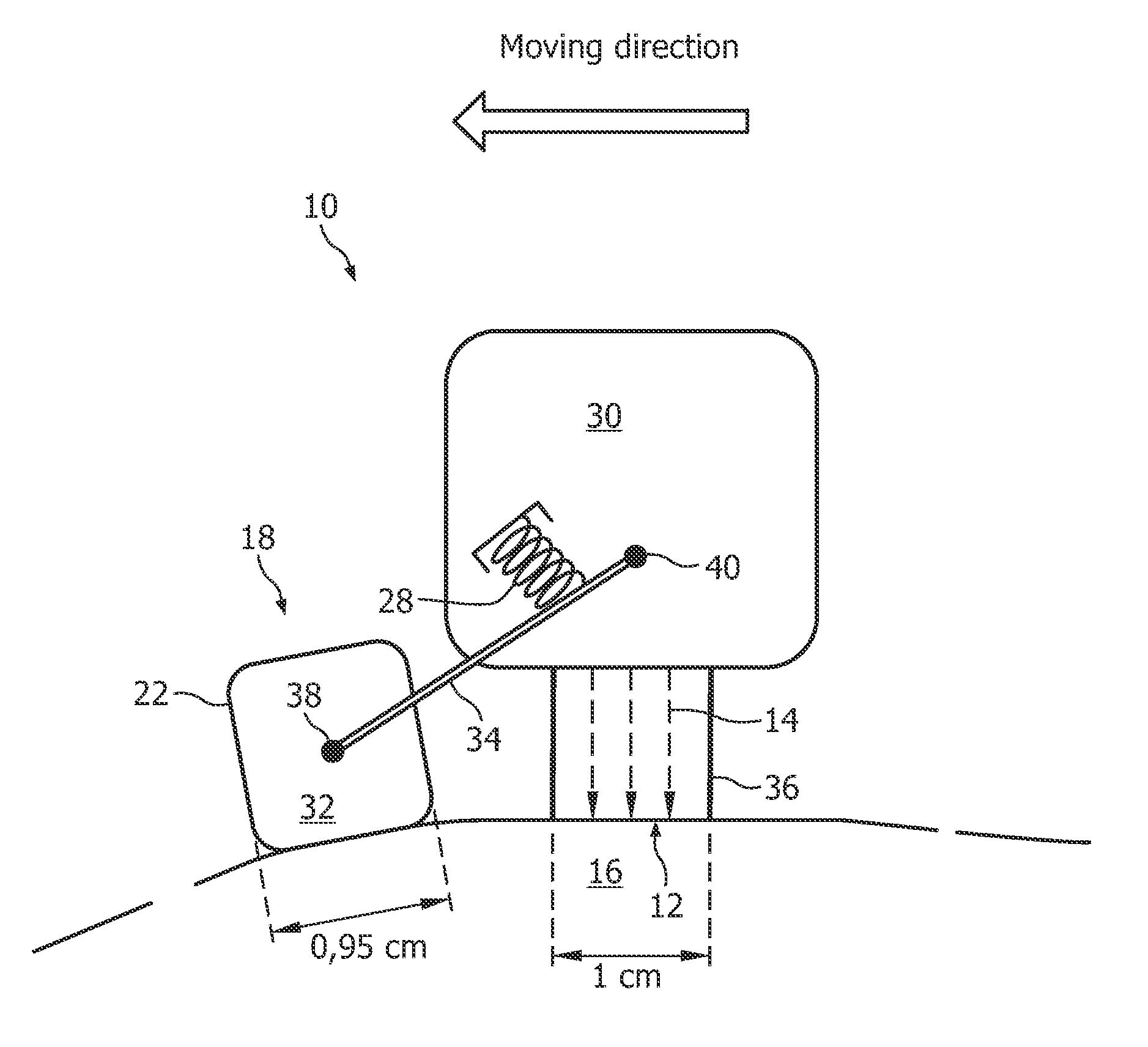 Skin treatment device with means for providing a tactile feedback signal