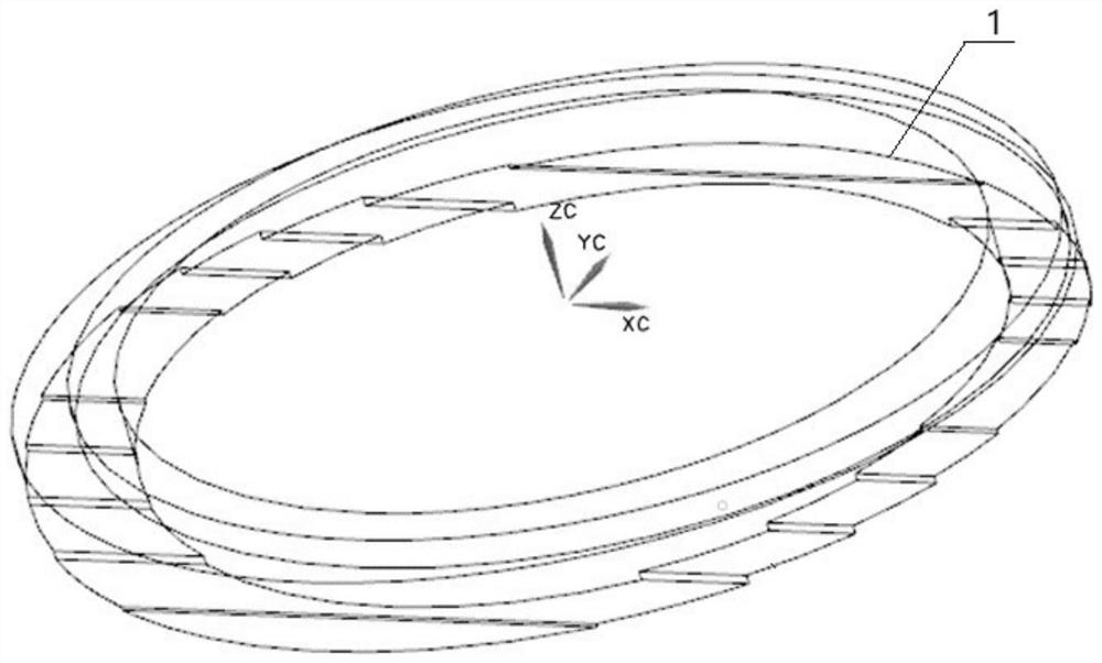 Method for machining spatial curved surface of large conical surface connecting pipe on three-axis linkage milling machine