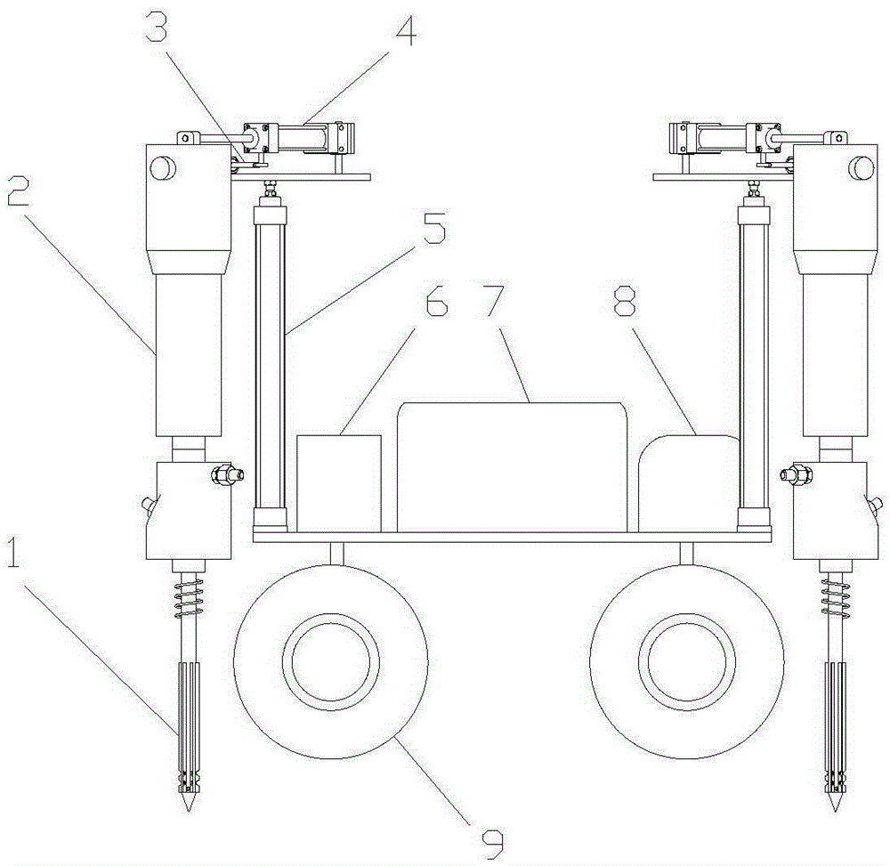 Self-moving deep soil scarification and fertilization operating vehicle