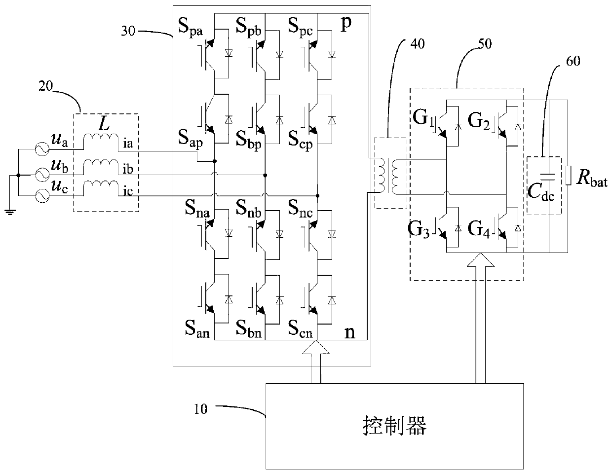 Voltage type RMC converter, electric vehicle reversible charge and discharge system and control method thereof