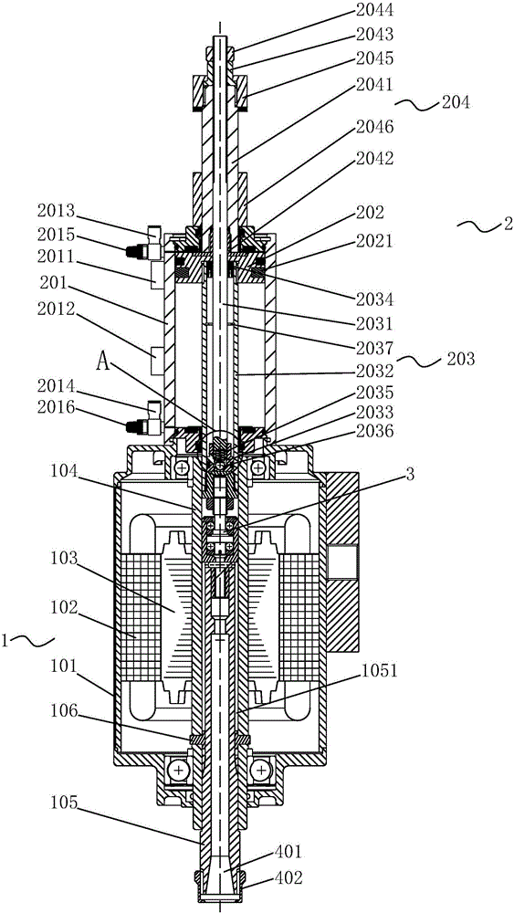 Drilling machine with damping and for pushing inner shaft of motor to be fed in pneumatic mode