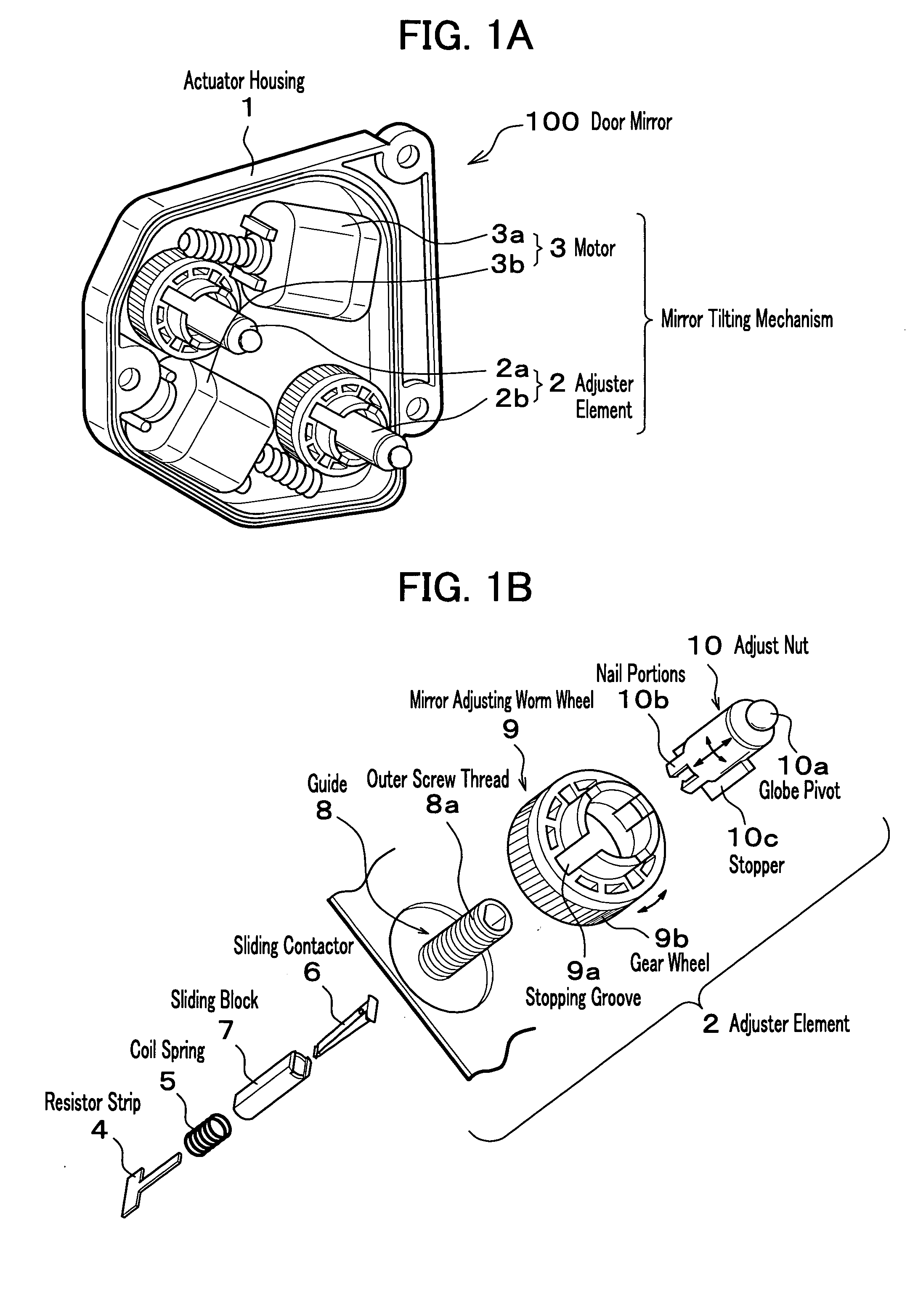 Mirror angle transducer and mirror tilting mechanism