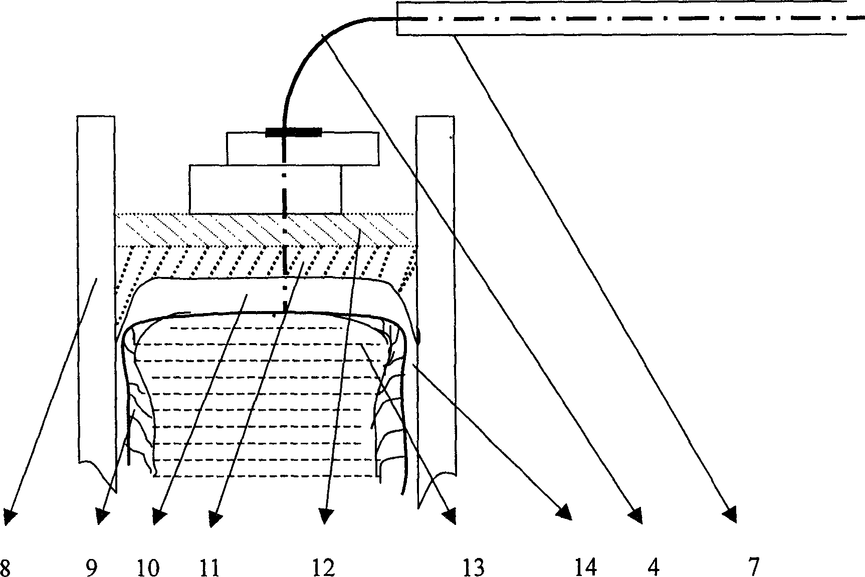 Detecting tool and method for crystallizer protective slag