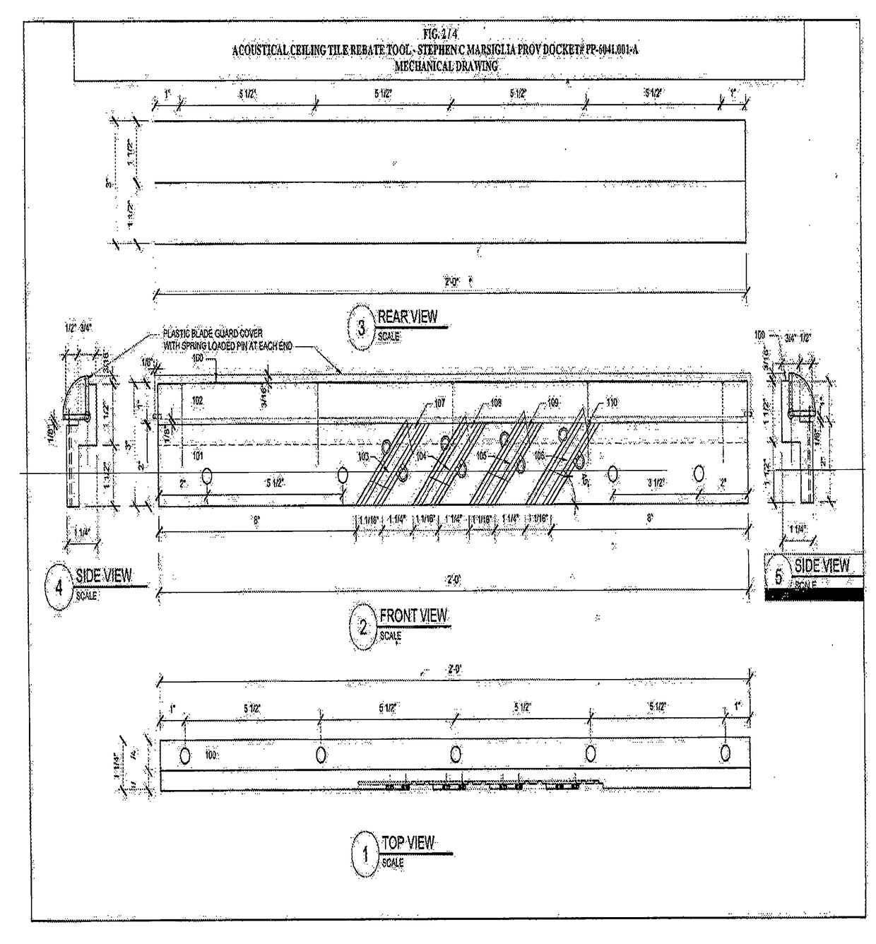 Acoustical ceiling tile rebate tool