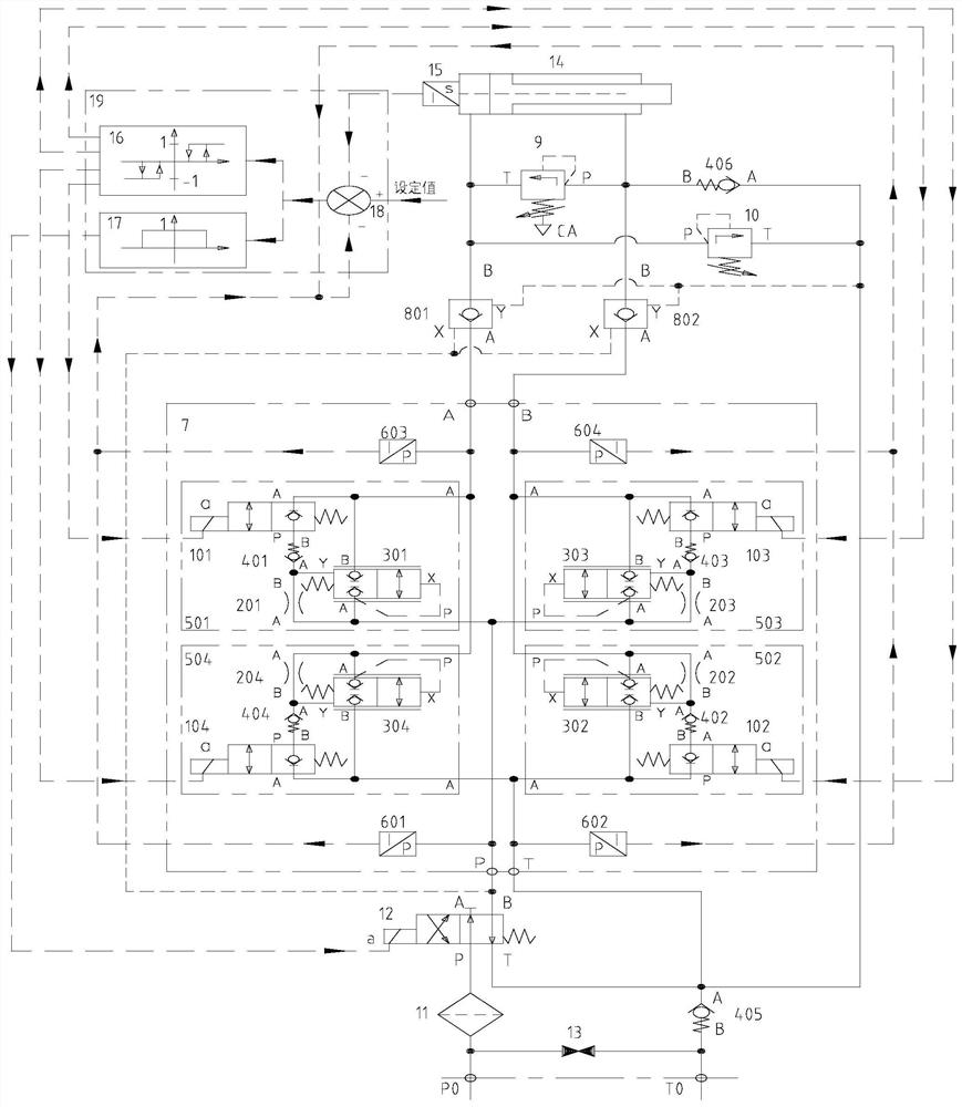 Load port flow pulse independent control digital hydraulic servo system and control method