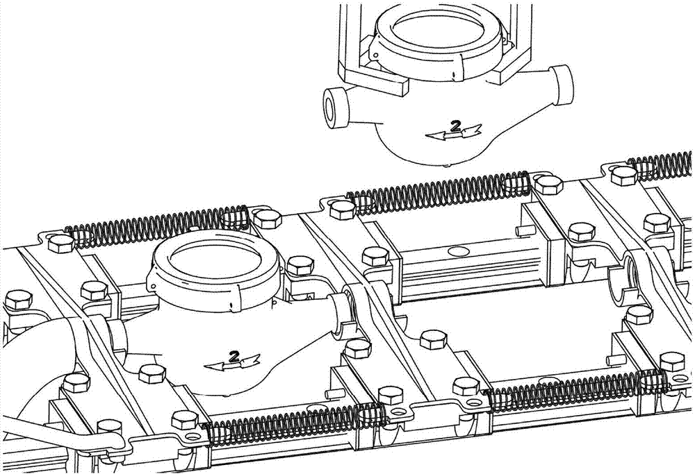 Calibration device and method for automatic fixing and visual pose adjustment of water meters