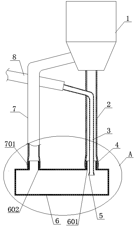 Dust collecting device used for packaging mortar in bulk and bulk mortar packaging device