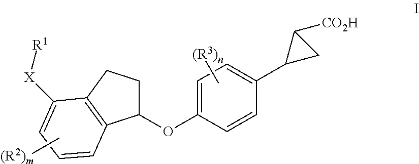 Indanyloxyphenylcyclopropanecarboxylic acids