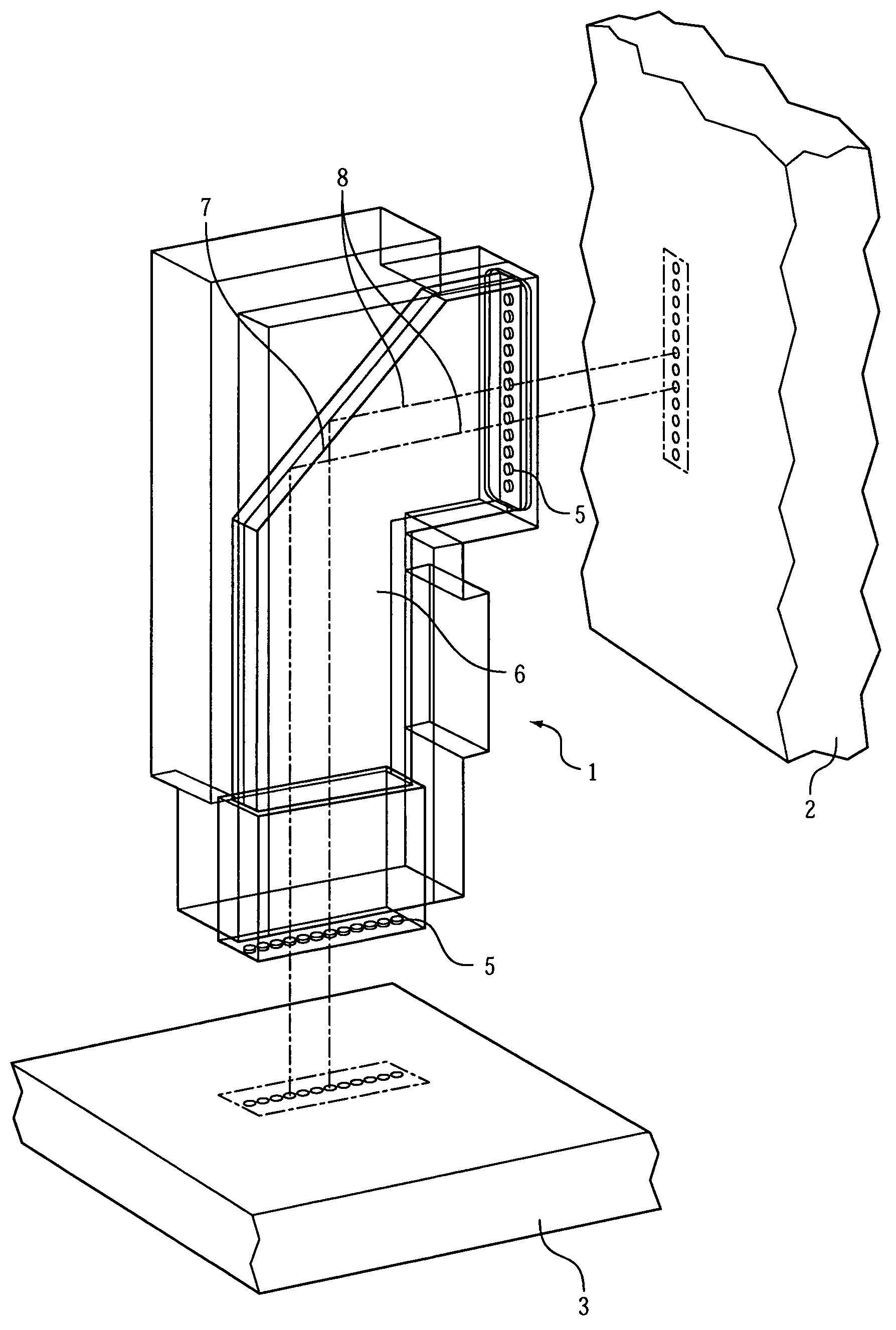 Plug-in connector between a circuit board and a back plane