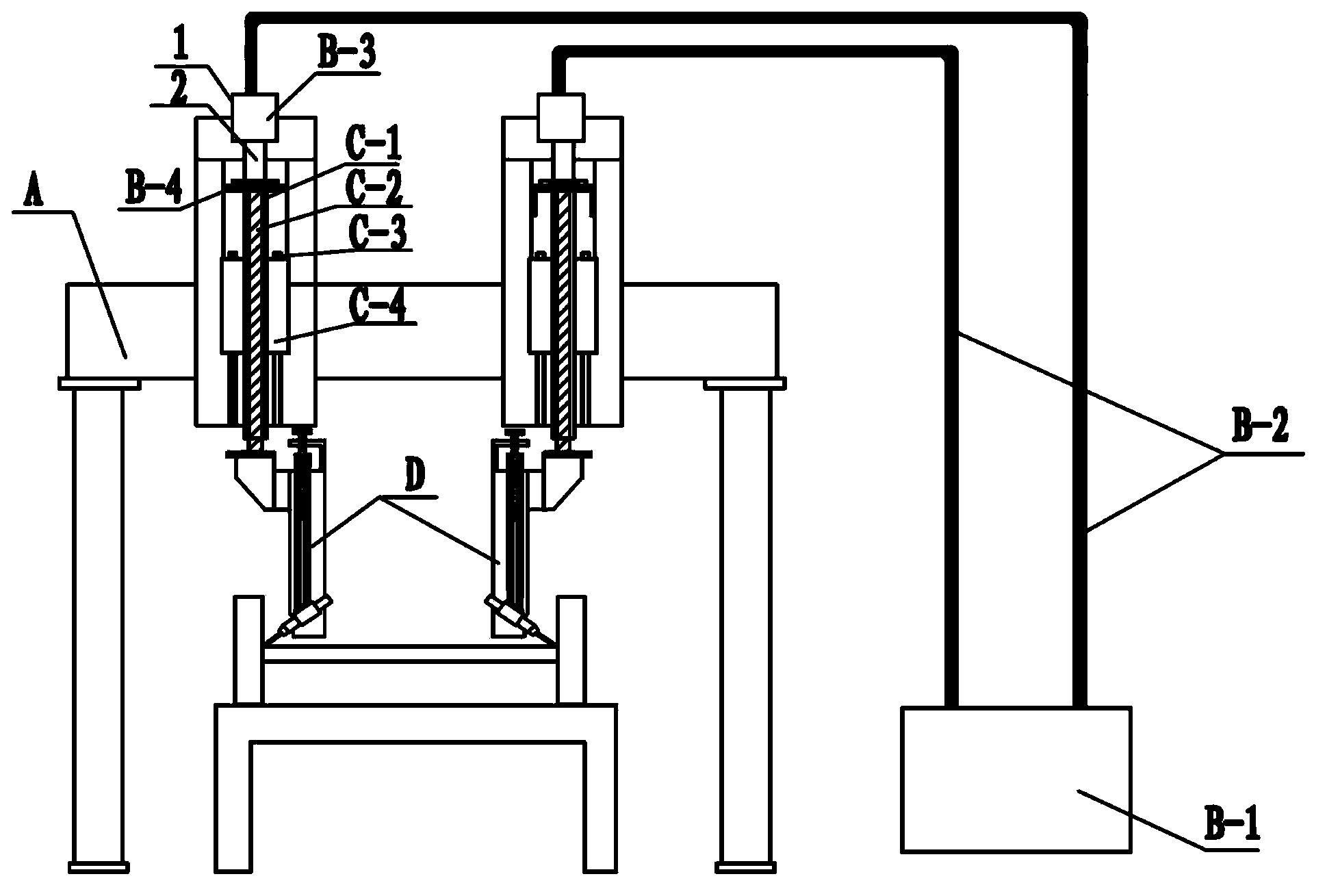 Welding gun regulating device applied to welding of horizontal H-shaped steel