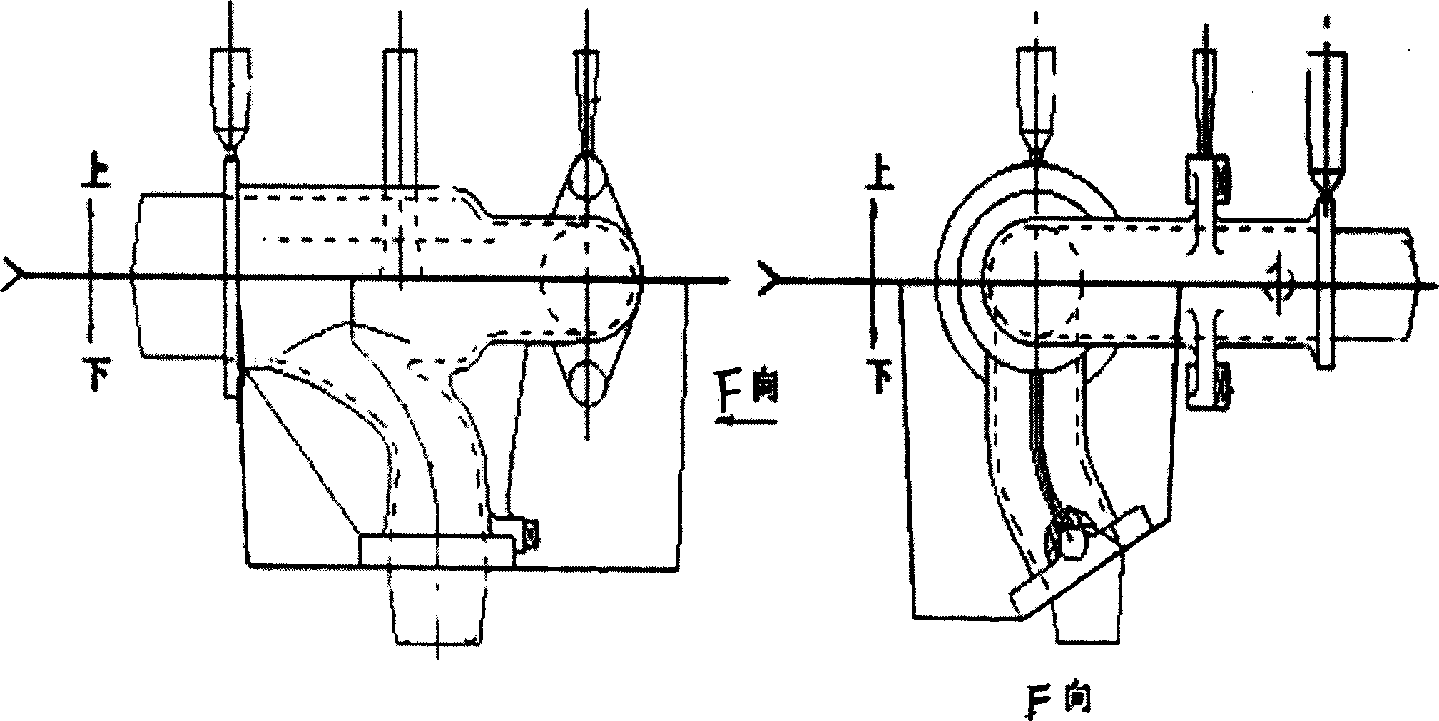 Casting method for exhaust branch pipe of thin-wall ball iron triplet