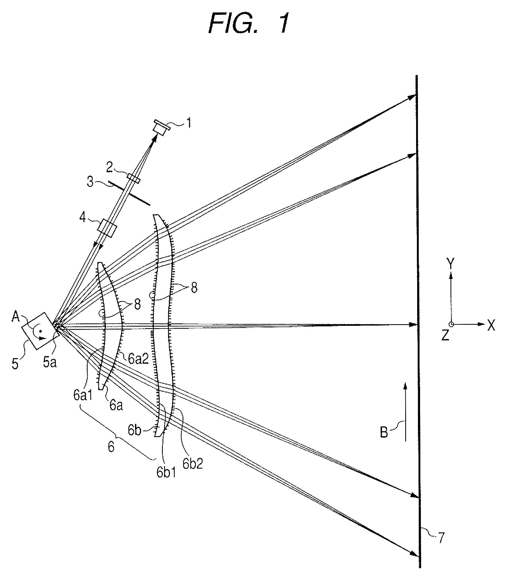 Optical element and optical scanning device using the same